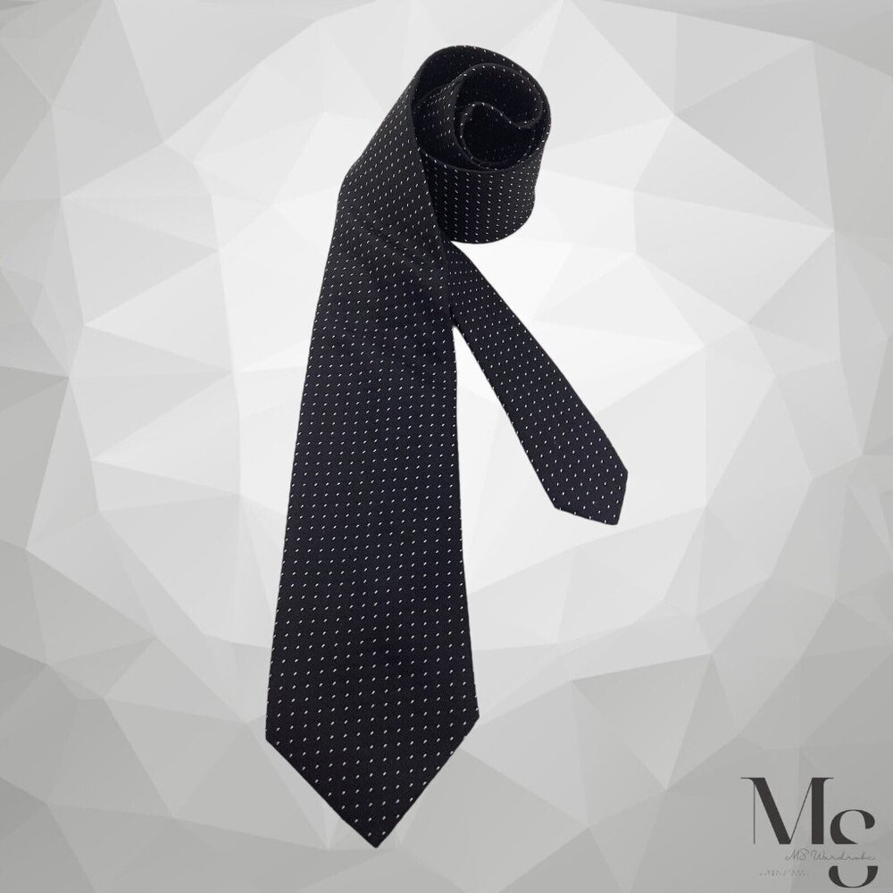 JOOP! Black Geometric Silk Tie Made In Italy W: 2.8" EX COND